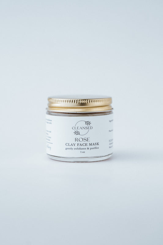Rose Clay Face Mask, clay mask, sensitive skin mask, Kaolin Clay, super sensitive skin, clean body products, skin detox