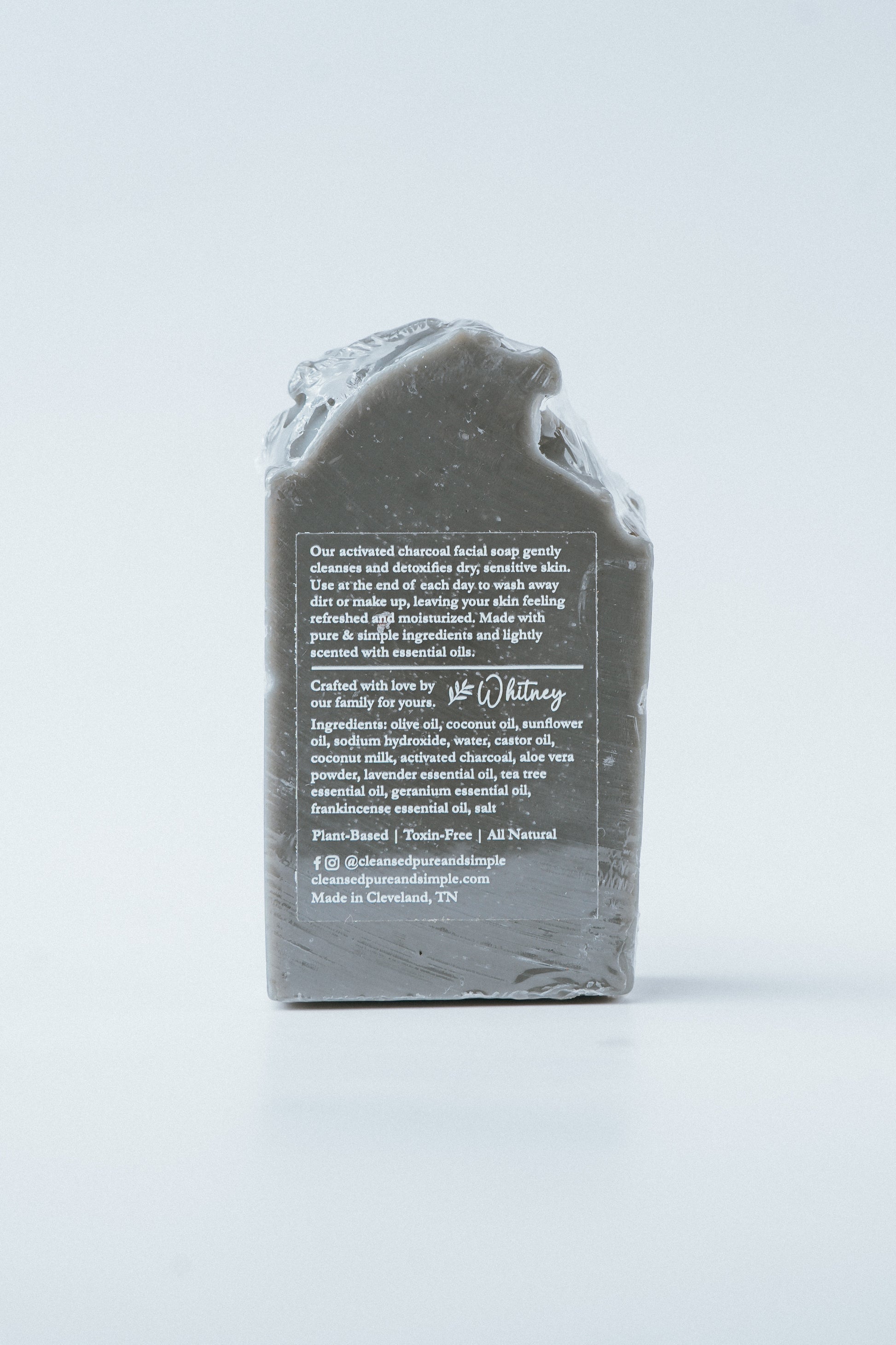 Activated Charcoal, Facial Bar, handmade soap, all natural, super sensitive skin, charcoal soap, frankincense essential oil facial bar, shea butter facial bar