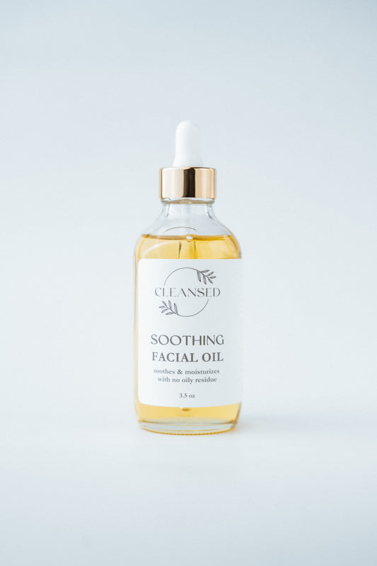 soothing facial oil, no oily residue, soothes and moisturizing facial oil
