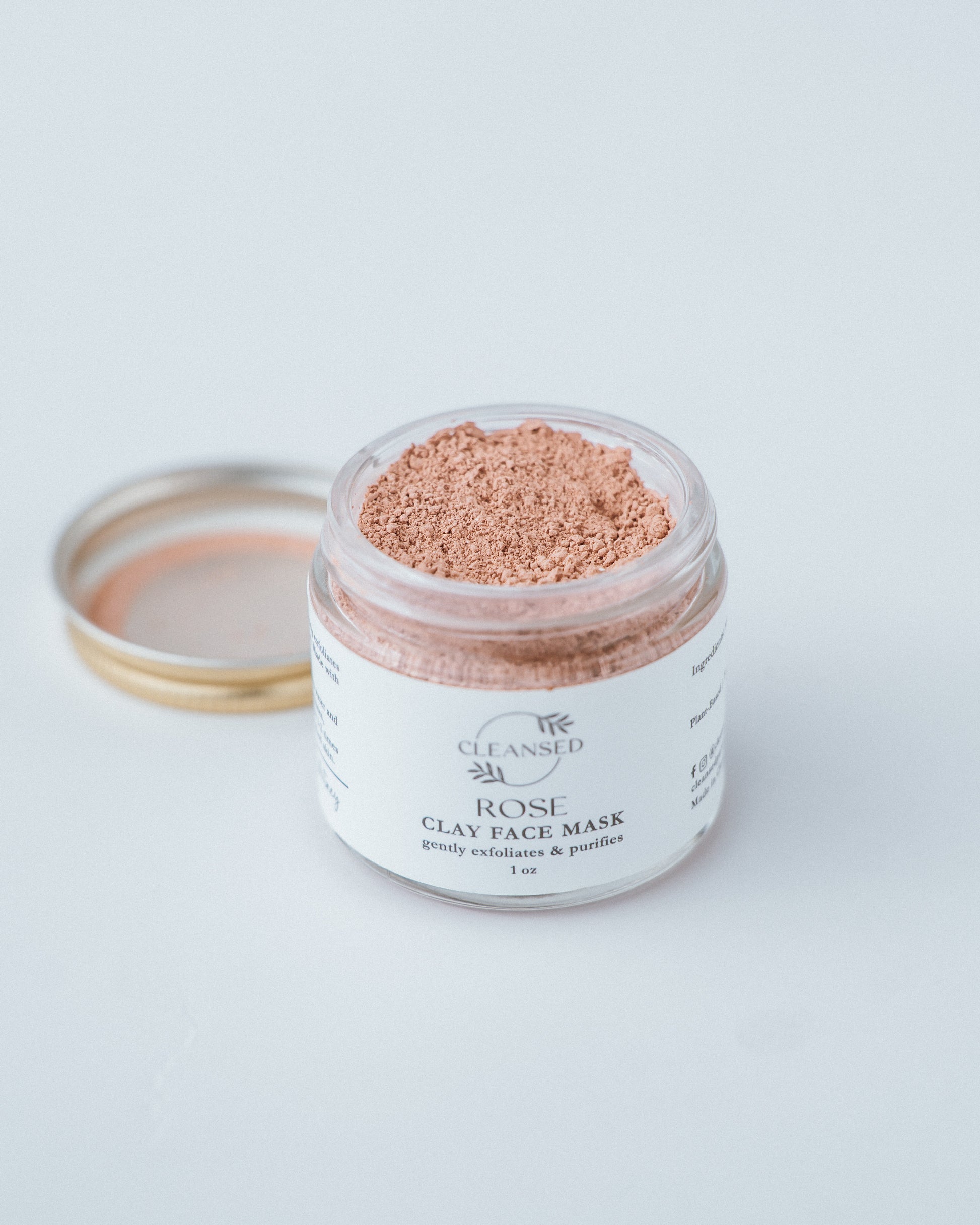 Rose Clay Face Mask, clay mask, sensitive skin mask, Kaolin Clay, super sensitive skin, clean body products, skin detox