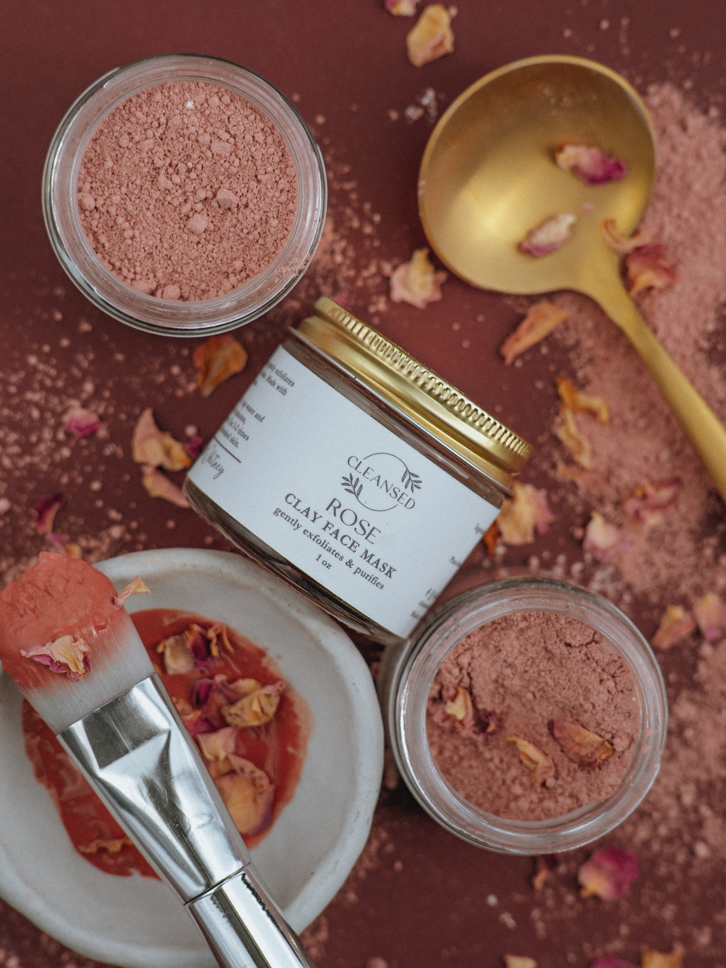 Rose Clay Face Mask, clay mask, sensitive skin mask, Kaolin Clay, super sensitive skin, clean body products, skin detox